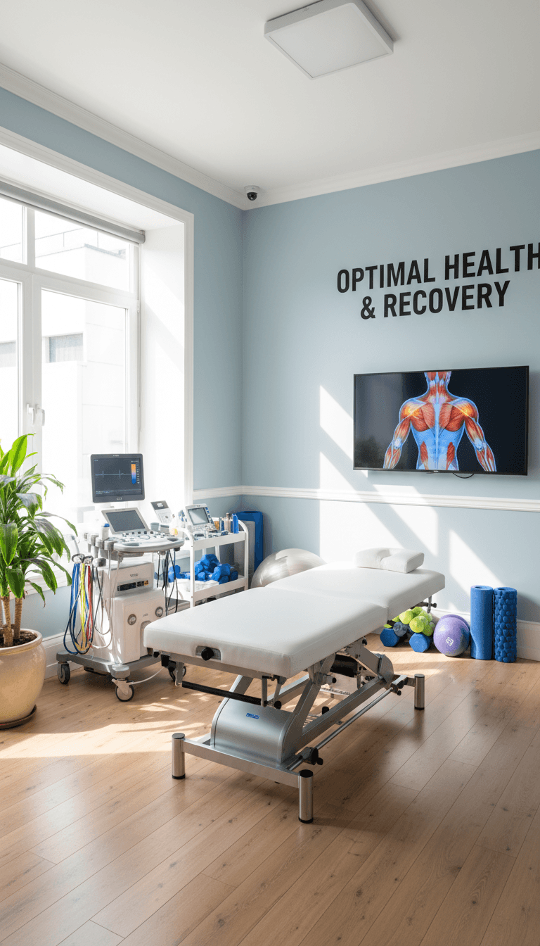 Modern sports therapy treatment room in Toronto clinic